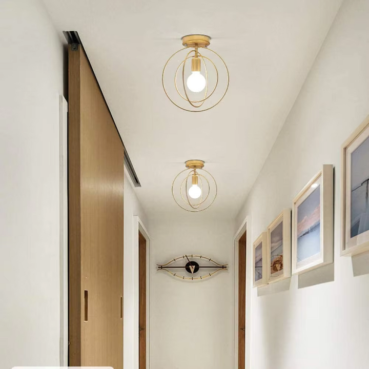 LED ceiling light | in ring design – in gold