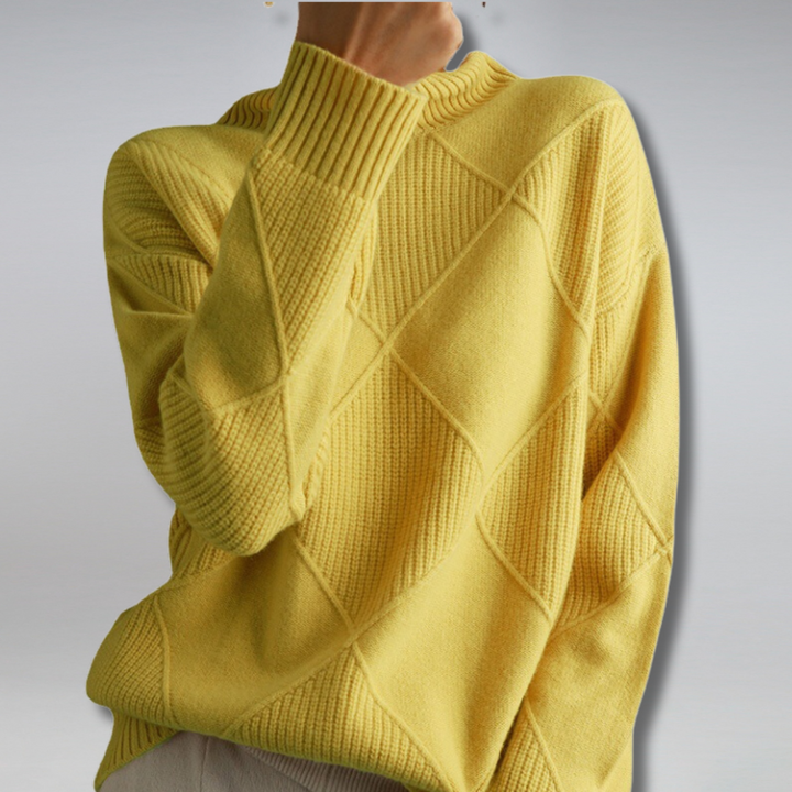 Astrid™ | Weicher Rollkragenpullover mit Rautenmuster - Image 3