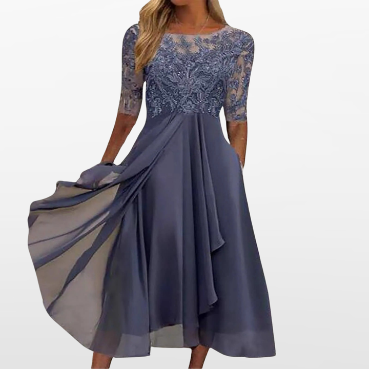 Damen Spitzenkleid Midi Elegant - Image 5