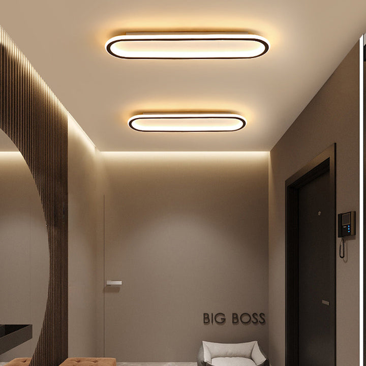Oval LED ceiling light for hallways