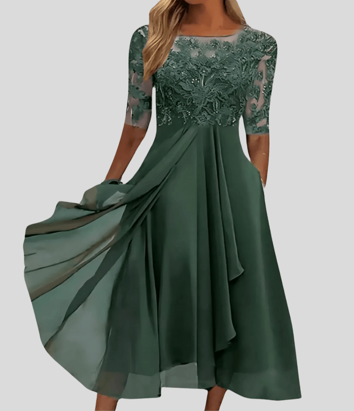 Rhondelle - Spitzen Midi Kleid