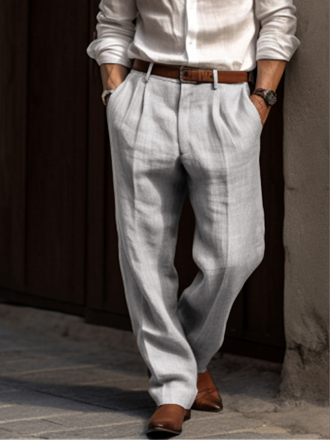 Nash - Herren Leinenhose Mit Falten