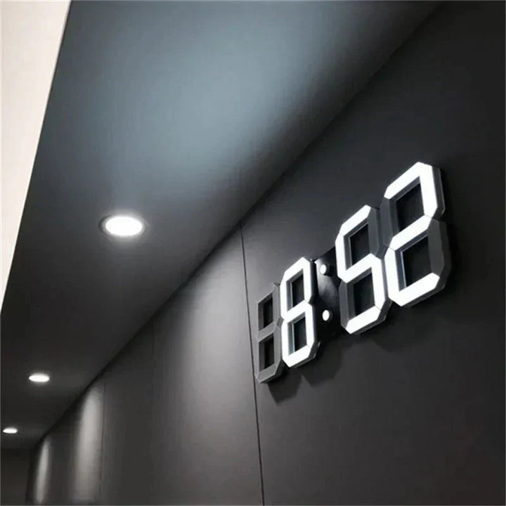 3D LED Wall Clock | Modern Digital Display with Dimmable Light