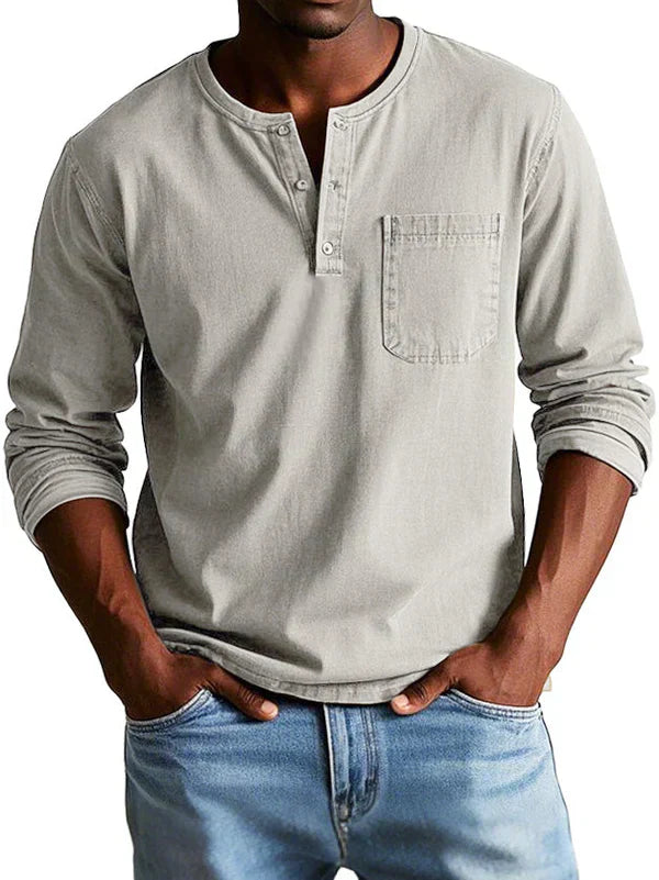 Philipp | Herren Lässiges Langarm-Henleyshirt - Image 6