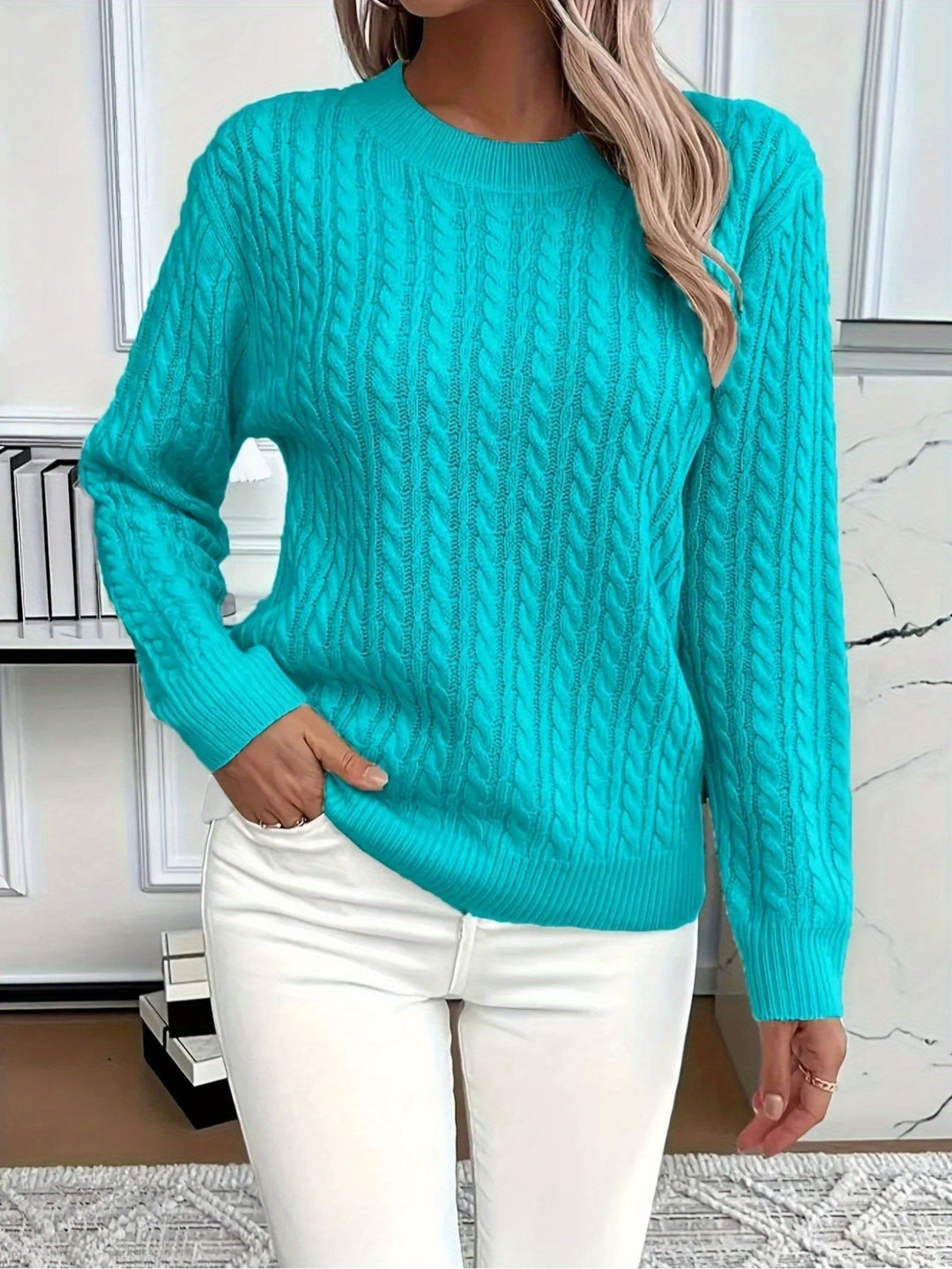 GEMÜTLICHER RUNDHALSPULLOVER FÜR DAMEN - Image 3