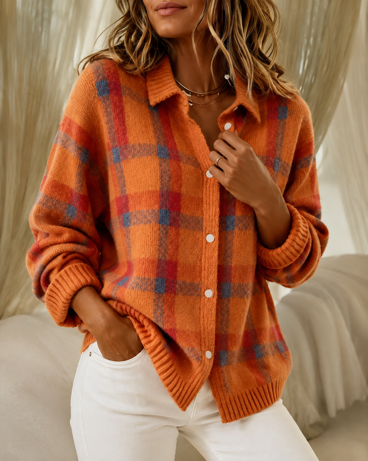 Tesa™ | Karierte Strickjacke