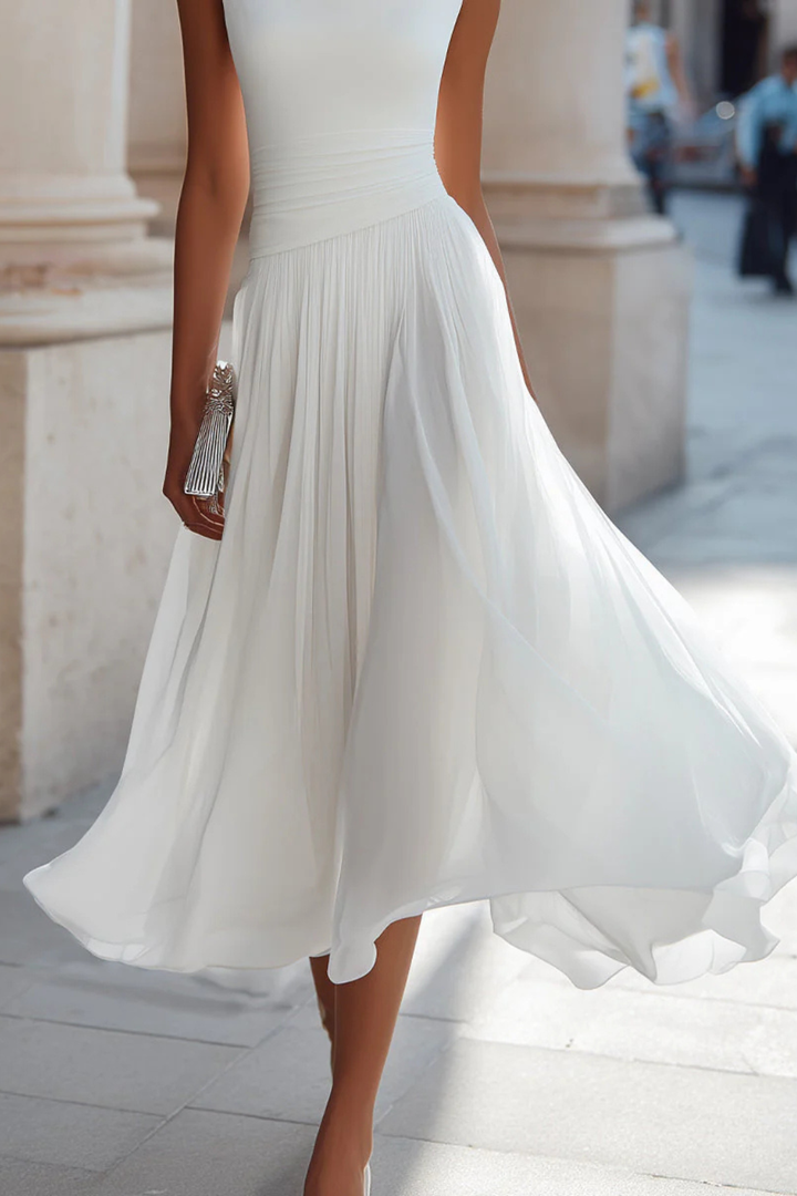 Vienne - Elegantes Plissee Midi Kleid