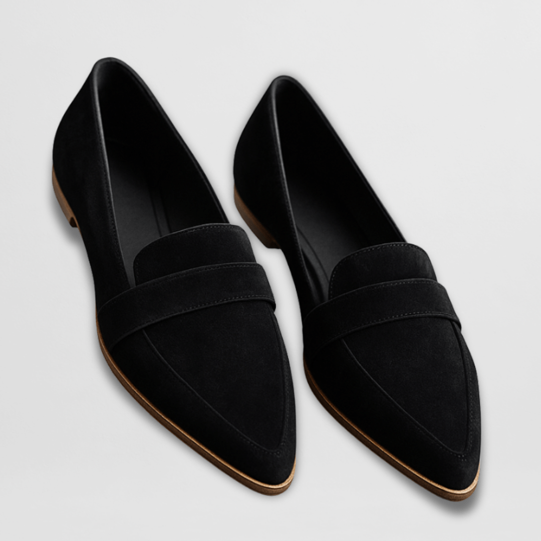 Magdalena | Damen Frühlings Spitz Zulaufende Wildleder Loafer - Image 3