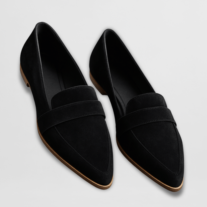 Magdalena | Damen Frühlings Spitz Zulaufende Wildleder Loafer - Image 3