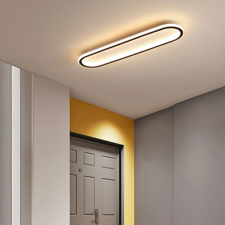 Oval LED ceiling light for hallways