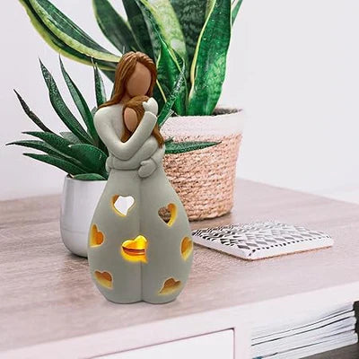 LED table lamp "Mother and Child" | Heart-shaped light design