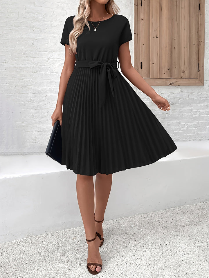 Hilaréa - Elegantes Plissee Midi Kleid Damen