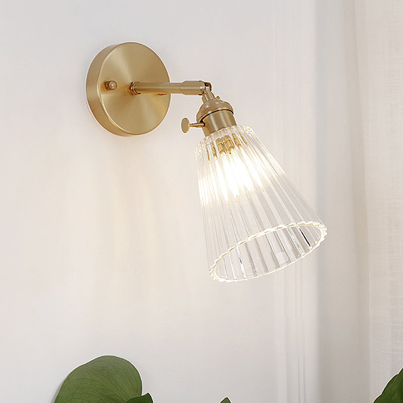 Wandlampe | Rundes Design mit strukturiertem Glas