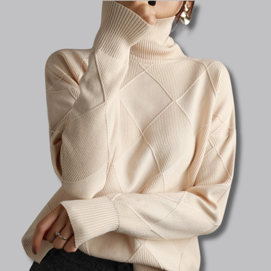 Astrid™ | Weicher Rollkragenpullover mit Rautenmuster - Image 5