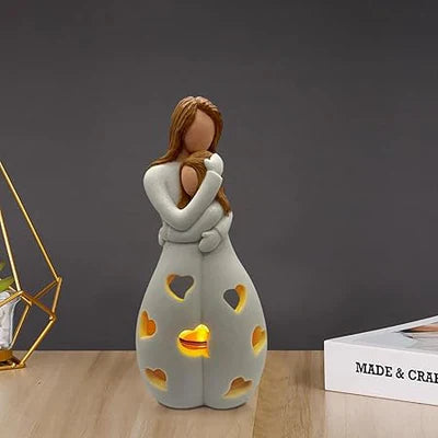 LED table lamp "Mother and Child" | Heart-shaped light design