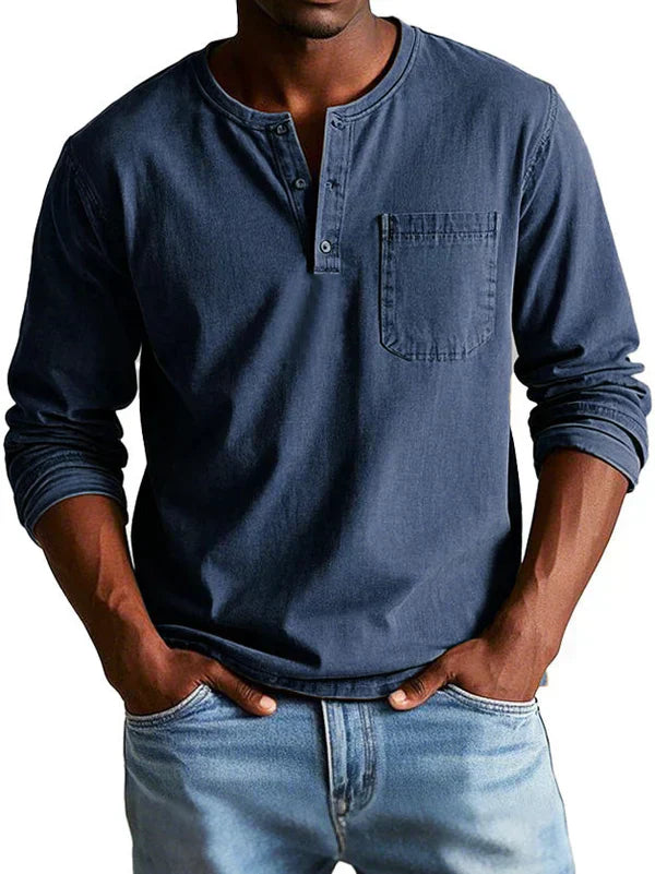 Philipp | Herren Lässiges Langarm-Henleyshirt - Image 3
