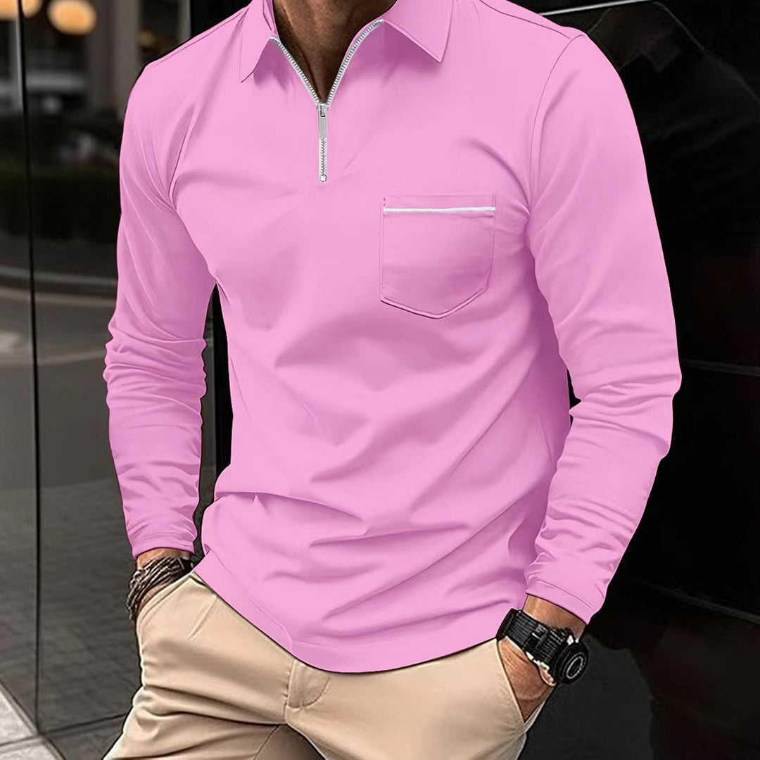 Corvian – Men's Long-Sleeve Polo Shirt with Zipper