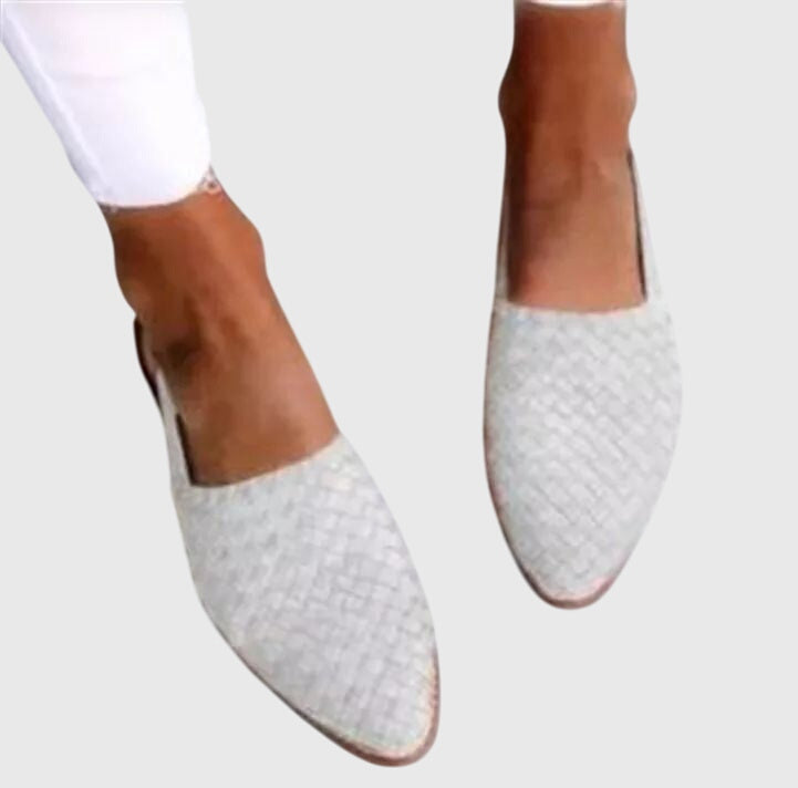 Women Woven Pointed Toe Backless Mule Flats - Image 6