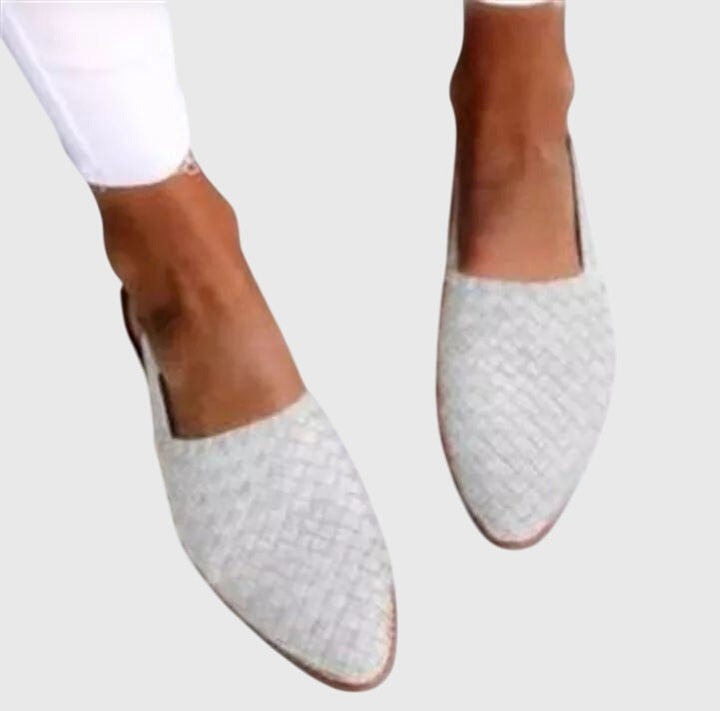 Women Woven Pointed Toe Backless Mule Flats - Image 6