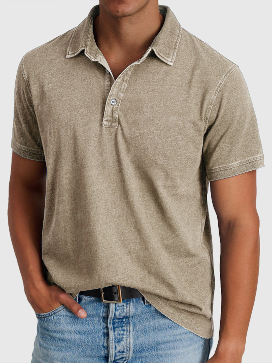 Lois - Herren Kurzarm Denim Polo