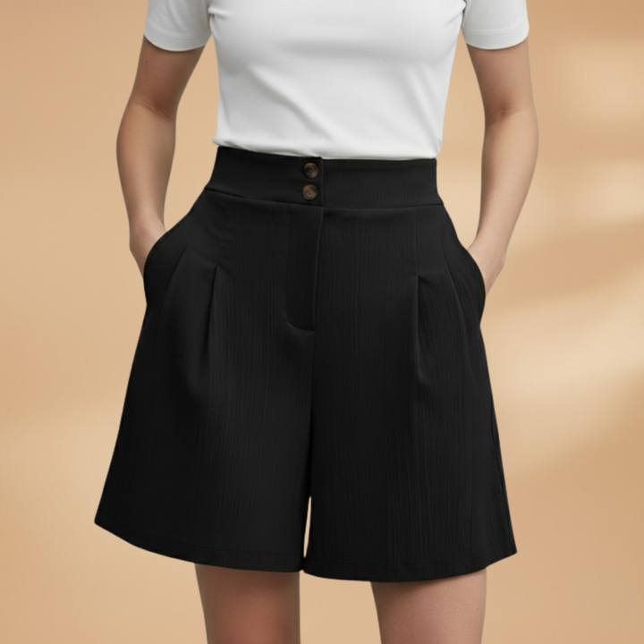 Bella - Damen Shorts mit Knopfleiste und Taillenbund
