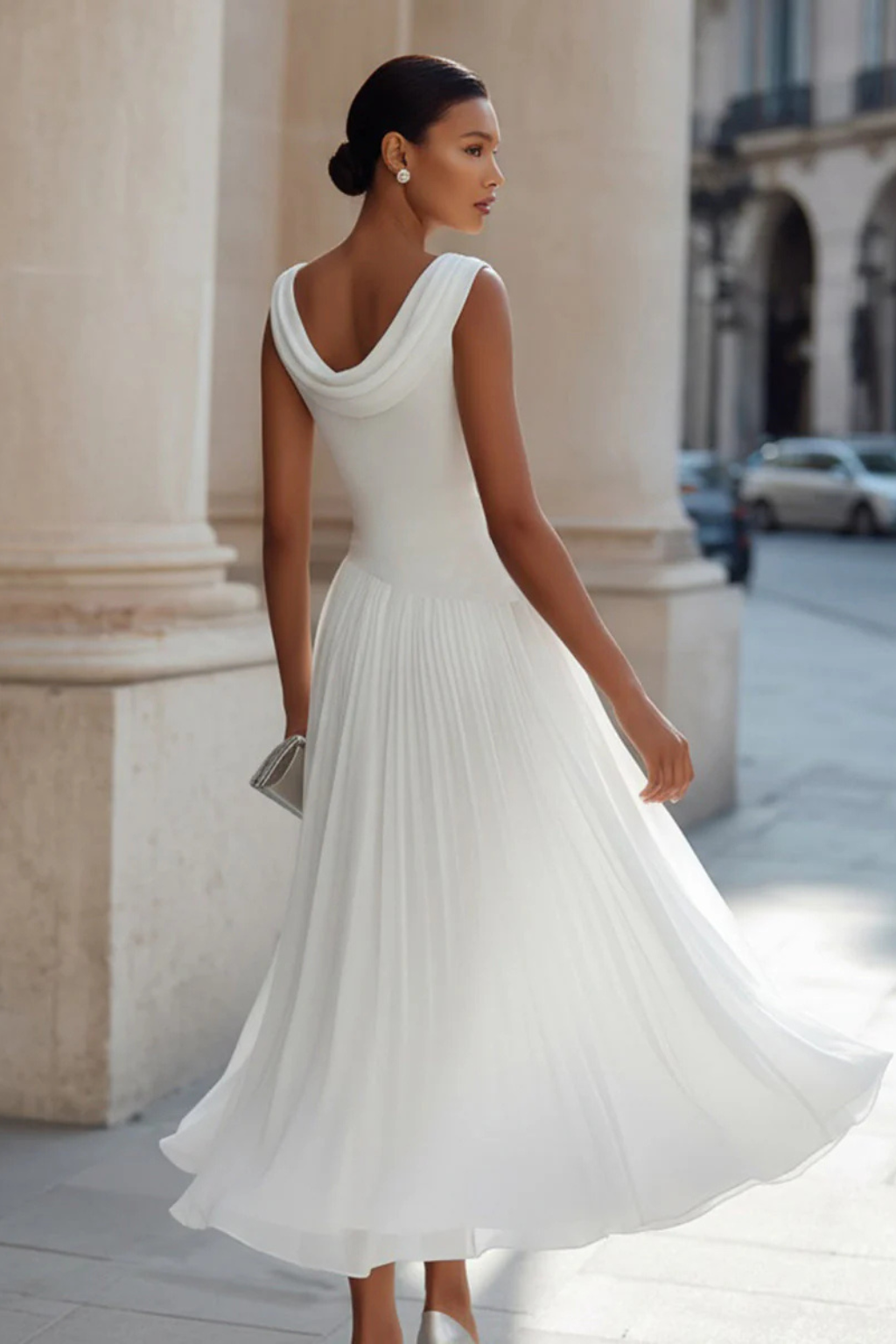 Vienne - Elegantes Plissee Midi Kleid