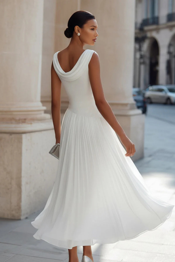 Vienne - Elegantes Plissee Midi Kleid