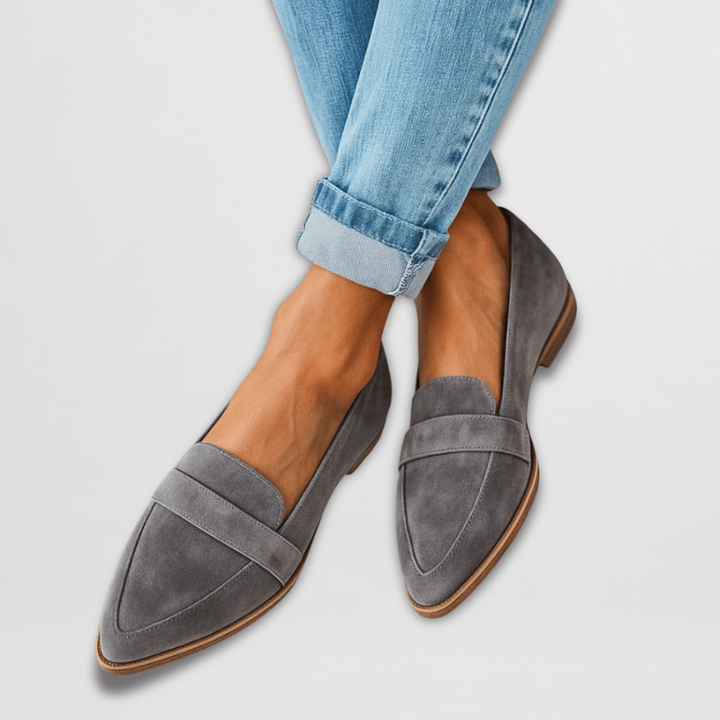 Magdalena | Damen Frühlings Spitz Zulaufende Wildleder Loafer - Image 2