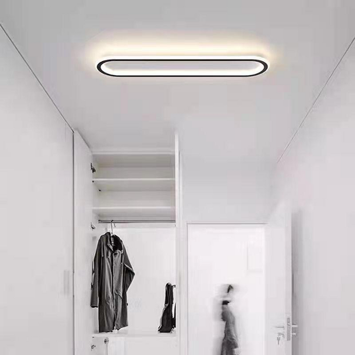 Oval LED ceiling light for hallways