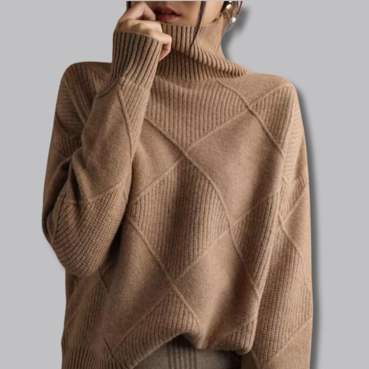 Astrid™ | Weicher Rollkragenpullover mit Rautenmuster - Image 6