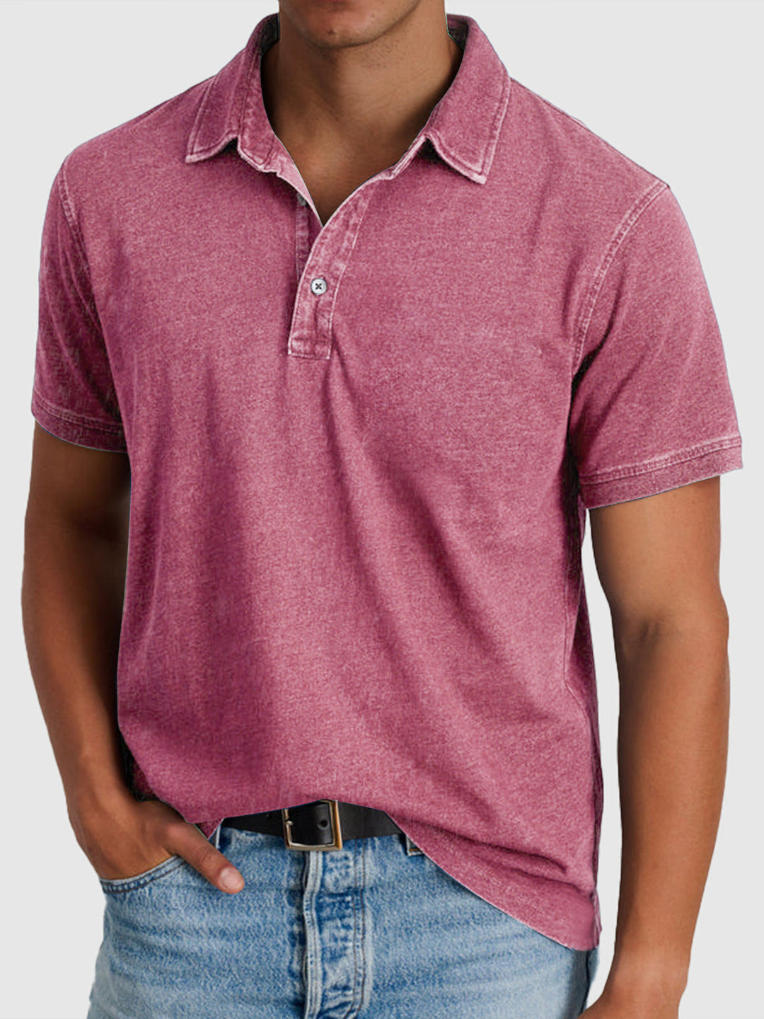 Lois - Herren Kurzarm Denim Polo