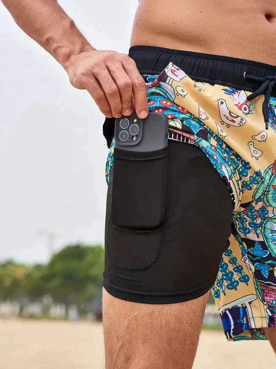 Herren Badehose Slim Fit Gemustert mit Innenfutter - Image 8