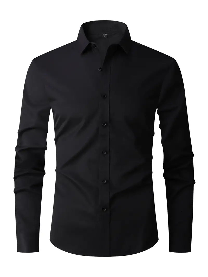 Men's Long Sleeve Button-Down Dress Shirt Smart Casual - Image 2