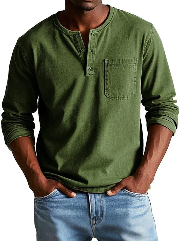 Philipp | Herren Lässiges Langarm-Henleyshirt - Image 2