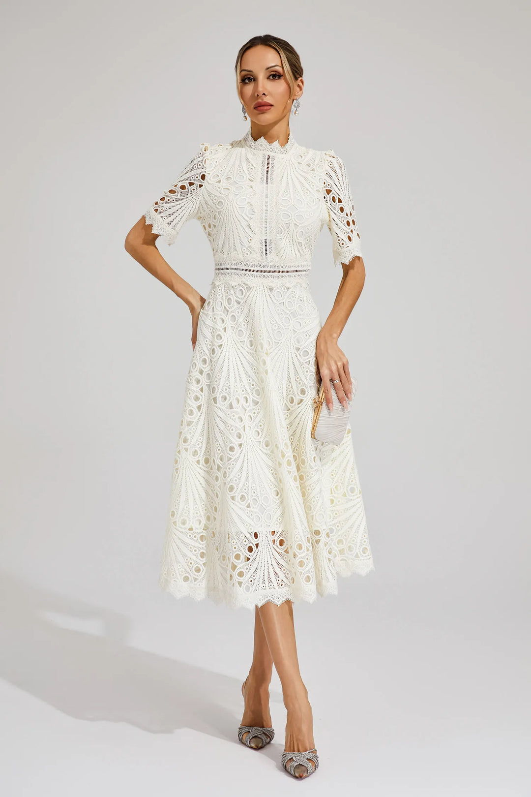 Avarelle - Midi Kleid Mit Strukturdesign