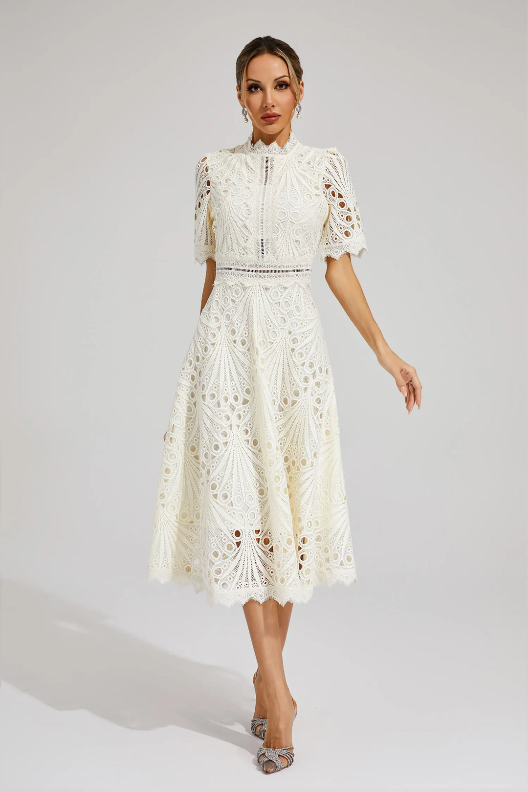 Avarelle - Midi Kleid Mit Strukturdesign