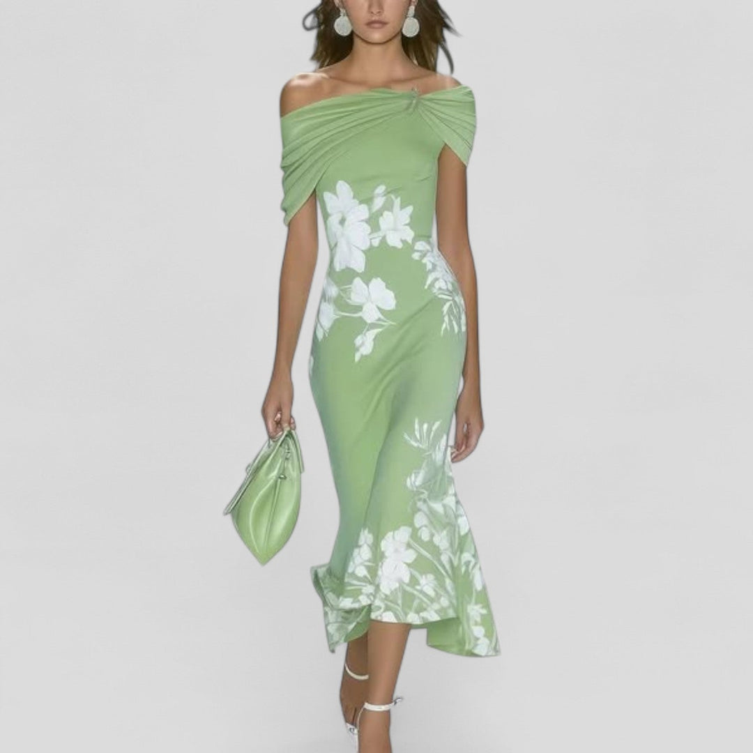 Women Elegant Midi Dress Clean Silhouette