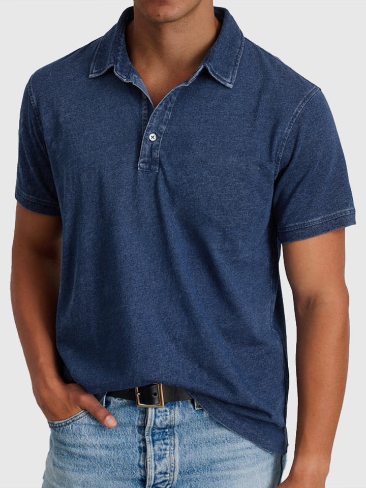 Lois - Herren Kurzarm Denim Polo