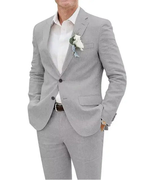 Lucéon - Leinen Slim Fit Herrenanzug