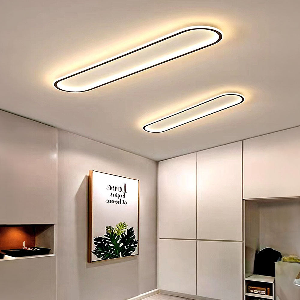 Oval LED ceiling light for hallways