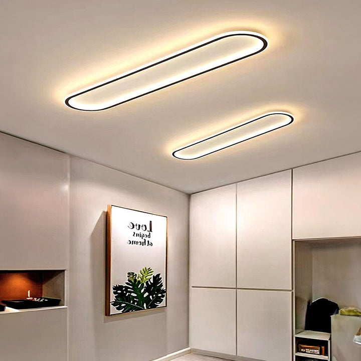 Oval LED ceiling light for hallways
