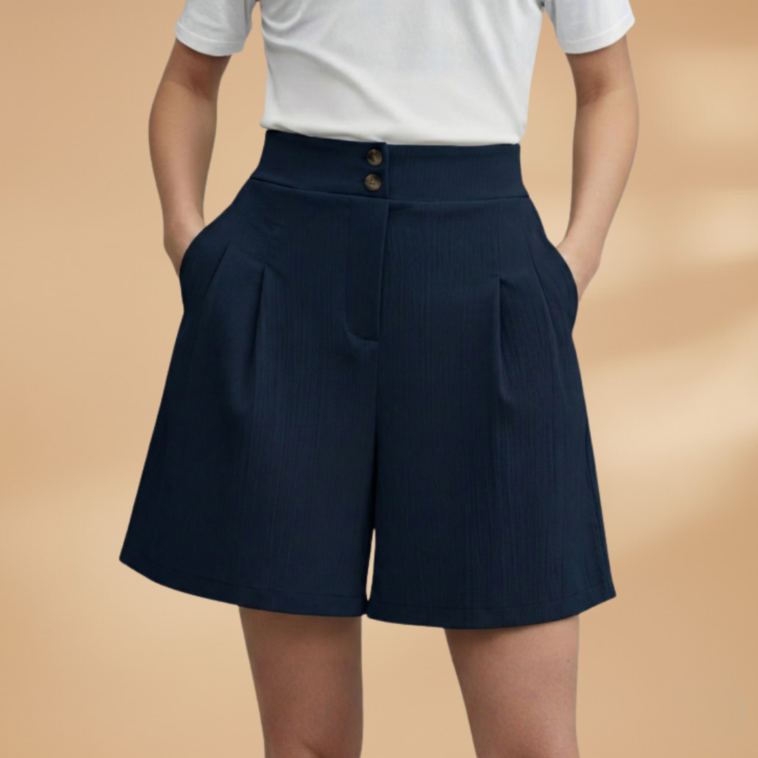 Bella - Damen Shorts mit Knopfleiste und Taillenbund