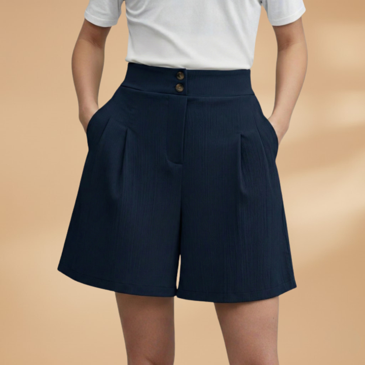 Bella - Damen Shorts mit Knopfleiste und Taillenbund