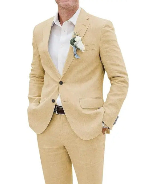 Lucéon - Leinen Slim Fit Herrenanzug