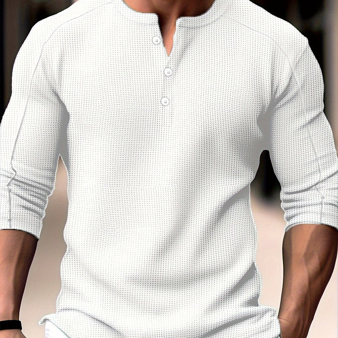 Lincoln | Henley-Shirt mit Struktur