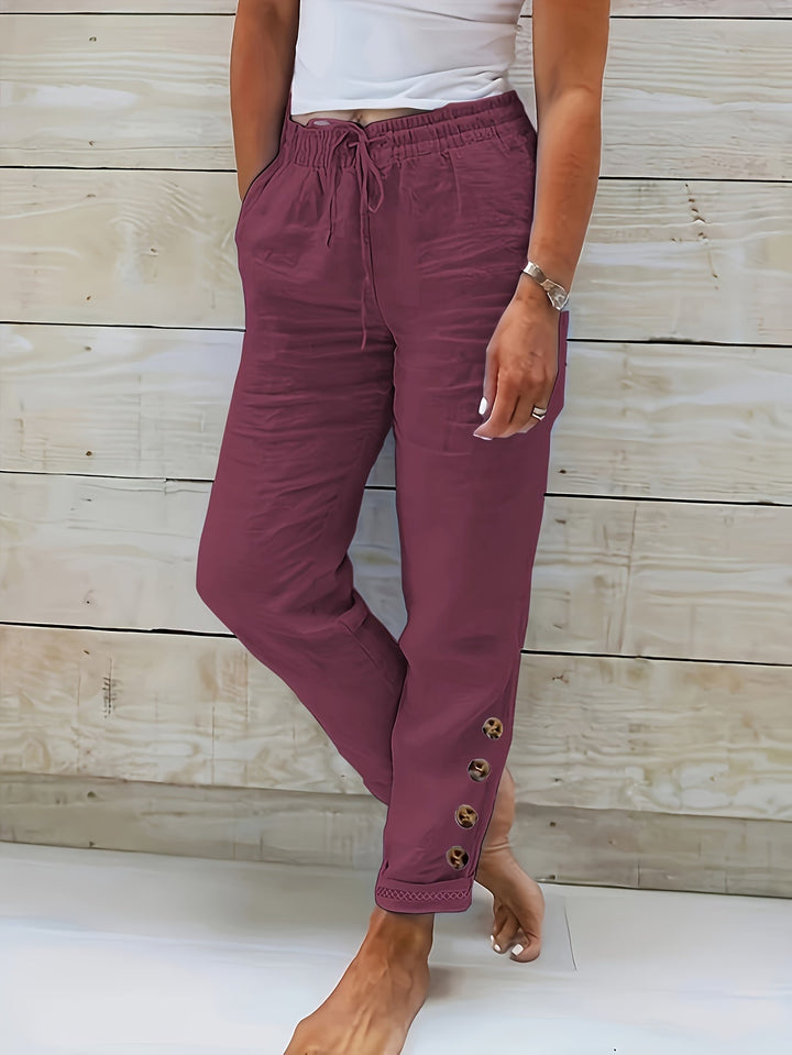 Women High Waisted Straight Leg Pants Lightweight Summer - Image 4