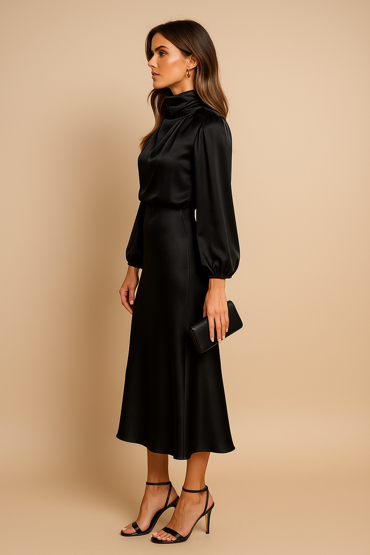 Seravellea – Midi Kleid Mit Rollkragen