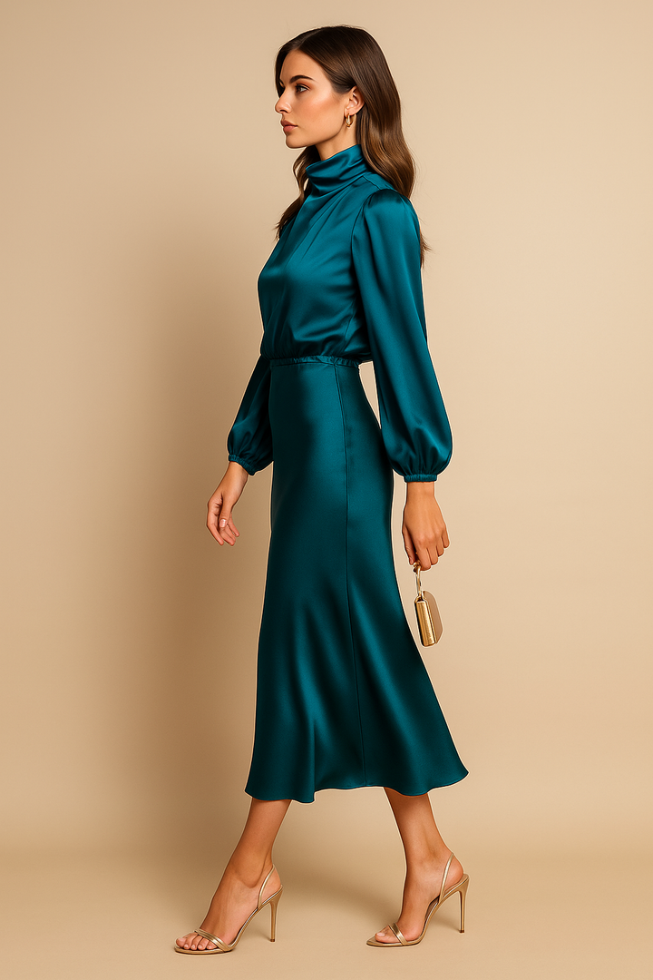 Seravellea – Midi Kleid Mit Rollkragen