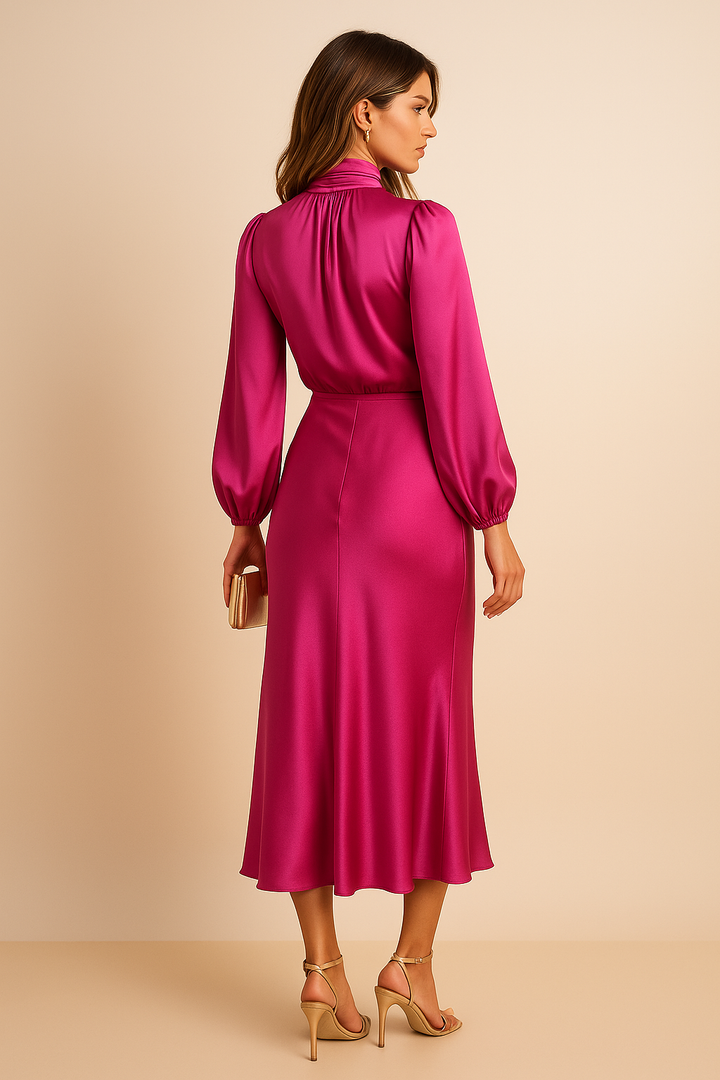 Krizelle - Hohe Taille Midi Kleid