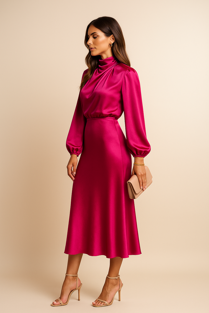 Seravellea – Midi Kleid Mit Rollkragen